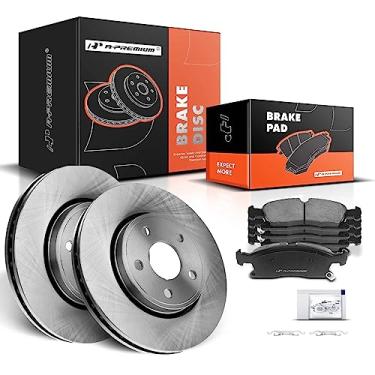 Imagem de A-Premium Kit De Rotores Freio A Disco Ventilados Dianteiros 12,99 Pol. (330 Mm) + Pastilhas Cerâmica Compatíveis Com Modelos Selecionados Da Dodge E Jeep - Durango 2011-2020, Grand Cherokee 2011-20