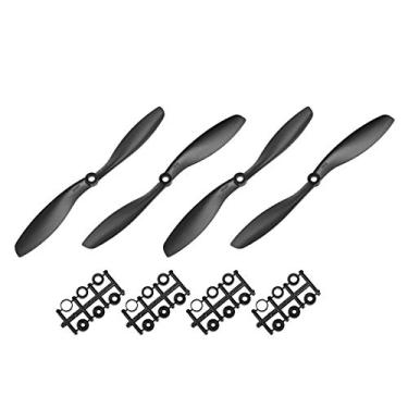 Imagem de uxcell RC Propellers CW CCW 8045 8x4.5 Inch 2-Vane Fixed-Wing for Airplane, Nylon Black 2 Pair with Adapter Rings