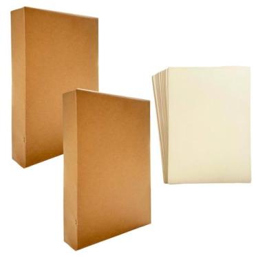 Imagem de KIT 2 Papel A4 Sulfite 500 Folhas Pacote Resma Reciclado - Paspaper