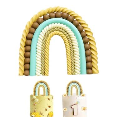 Imagem de Rainbow Cake Topper Colorful Balls Cake Decorations for Baby Shower Birthday Party Supplies (Bee Rainbow)