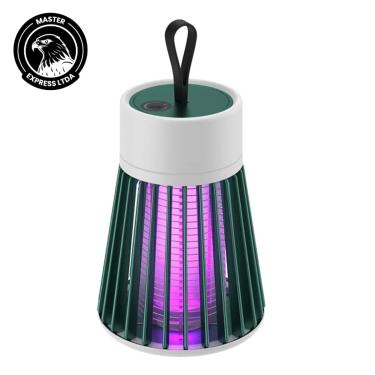Imagem de Repelente Elétrico Mata Mosquito om Luminária Portátil LED com Repelente UV, 10W, Recarregável USB, 5-6h Autonomia, Branco e Verde, Uso Interno e Externo