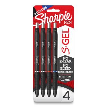 Imagem de SHARPIE S-Gel, canetas de gel, ponta média (0,7 mm), cores sortidas, 4 unidades