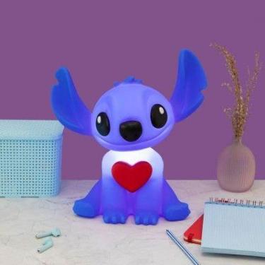 Imagem de Luminária Abajur De Mesa Infantil Stitch Coração Disney Usare Bivolt 3