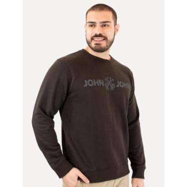 Imagem de Moletom John John Masculino New Basic Logo Marrom Médio-Masculino