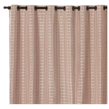 Imagem de Cortina para janelas com Blackout Pvc Com Tecido Voil Xadrez 2,00 M X 1,40 M - Modelo Premium (avelã)