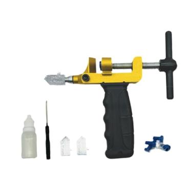 Imagem de Generic Máquina de Corte de Azulejos de Vidro, Modelo 2 em 1, para Espessura de 3 a 15 Mm, Ouro com Garrafa de Óleo, Tamanho real