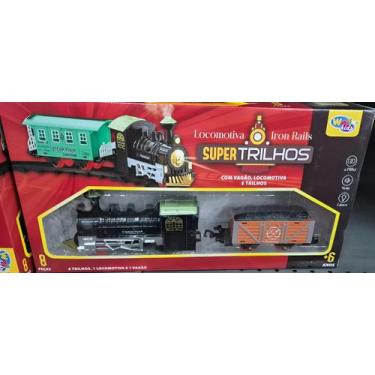 Imagem de Ferrorama Clássico Super Trilhos, Vagão, Locomotiva Luzes Sons 8 Peças