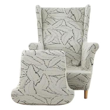 Imagem de Capas de poltrona Wingback, estampadas, lavável, resiliência, 2 peças, capa protetora de poltrona, para sala de estar e quarto (verde militar)