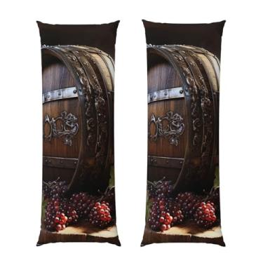 Imagem de Capa de travesseiro corporal com zíper oculto, fronha longa de microfibra macia e respirável para travesseiro corporal, capas de travesseiro de barril de vinho tinto para dormir, presente de cama