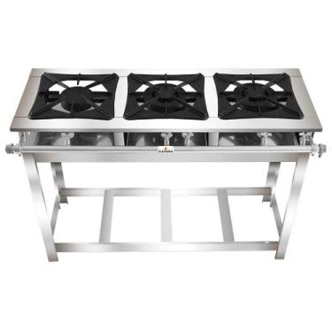 Imagem de Fogão Super 40 Kenok 3 Bocas 2 Duplas Baixa Pressão FBSU3B.771