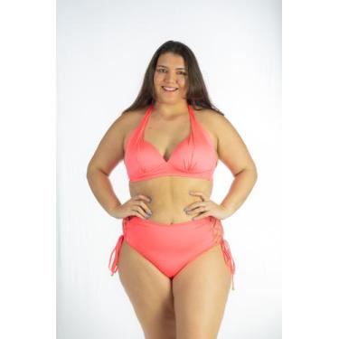 Imagem de Biquíni Plus Size Cós Médio com Trançado Lateral e Bojo em V - 7 MODA 