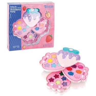 Imagem de Paleta de Sombras e Gloss Strawberry Party - 3 Compartimentos - Fenzza