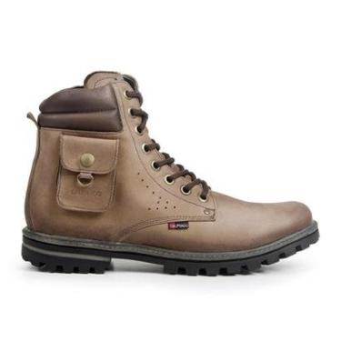 Imagem de Bota Coturno Masculino Couro Rustico Adventure Resistente-Masculino