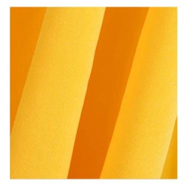 Imagem de Saia de mesa plissada branca, cortinas para cenário de casamento, toalhas de mesa para aniversário, banquete, palco, saia de seda, evento, festa, amarelo, A80cm x C300cm