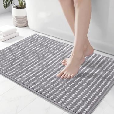 Imagem de Arenarug Tapetes de banheiro de chenille tapete de banho felpudo fofo, cinza, 50 x 81 cm