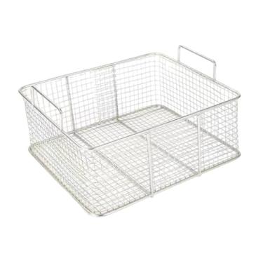 Imagem de Ｂｅｓｇａ Cesto quadrado para fritar e escorrer, de aço inoxidável, com alça dupla, malha, cesto para fritura de alimentos fritos e lanches, 38x25x10cm