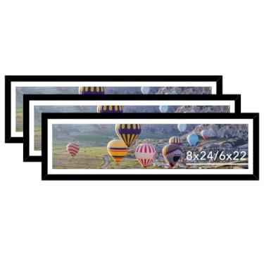 Imagem de JCJMY Conjunto de 3 porta-retratos 20 x 61 com tapete de 15 x 56 cm, moldura panorâmica, para fotos 15 x 56 com tapete ou 20 x 61 sem tapete, moldura grande para pôster de 20 x 61 cm com acrílico
