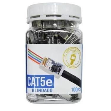 Imagem de Conector De Passagem Rj45 Ezcrimp - P0t0004 Cat5e Blindado 100pcs Pier Telecom