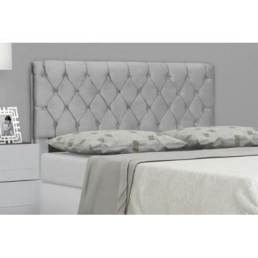 Imagem de Cabeceira para Cama Box Solteiro 90 Cm Imperatriz - Suede Cinza - In-9