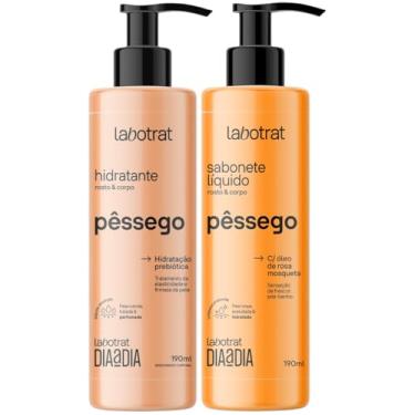 Imagem de Kit Sabonete Liquido + Hidratante Corpo E Rosto Labotrat Dia A Dia Cheiro De Fruta Pêssego 190ml