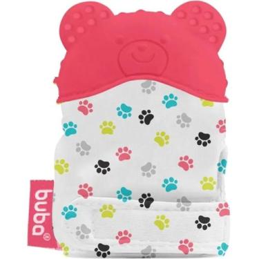 Imagem de Luvinha Mordedor Buba Silicone Urso Rosa
