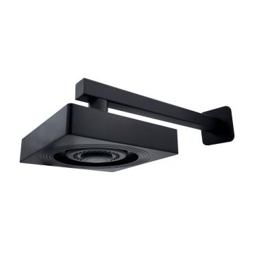 Imagem de Chuveiro Ducha Autolimpante Quadrado Preto Fosco Articulável Solar Ou Gás Metal Luxo