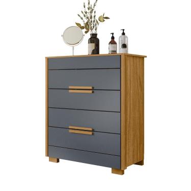 Imagem de Comoda 4 Gavetas Dhara 86 Cm Moval Freijo Cinza