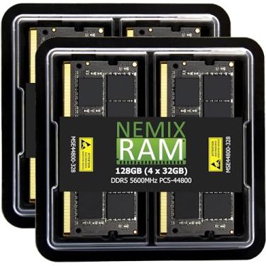 Imagem de NEMIX RAM 128GB (4X32GB) DDR5 5600MHZ PC5-44800 ECC SODIMM KIT MSE44800-32GB