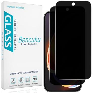 Imagem de Bencuku Pacote com 2 protetores de tela de privacidade para Google Pixel 10 Pro XL vidro temperado antiespião [suporte para desbloqueio de impressões digitais] Dureza 9H, antiarranhões, sem bolhas