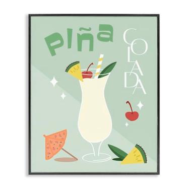 Imagem de Stupell Industries Pina Colada Minimalismo Preto Emoldurado Giclee Art Design por ANNA QUACH, 20 x 16