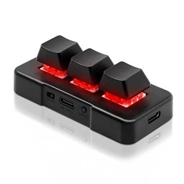 Imagem de Mini teclado de 3 teclas sem fio USB 2 em 1 mecânico para jogos teclado macro personalizado programável OSU com LED RGB para jogos de PC, OSU e escritório, HID