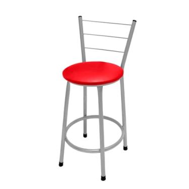 Imagem de Banqueta Banco Banquinho Cadeira Média 60 Cm P/Mesa Balcão Área de lazer Barzinhos(VERMELHO)