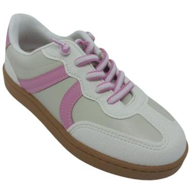 Imagem de Molekinha, Tênis Molekinha Menina Infantil Napa Turim/Camurça (BR, Criança de 9 a 12 anos, Numérico, 33, Branco off/Nude)