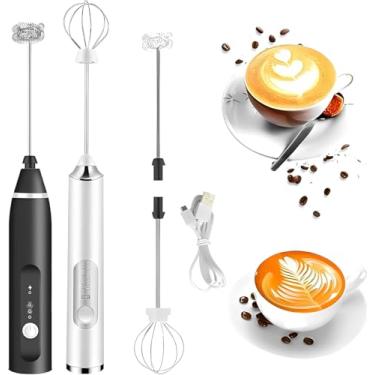 Imagem de Batedor de leite elétrico portátil Mixer Elétrico Recarregavel USB misturador Batedor de Ovos/Leite/Café Batedor de ovos aço inoxidável 3 velocidades