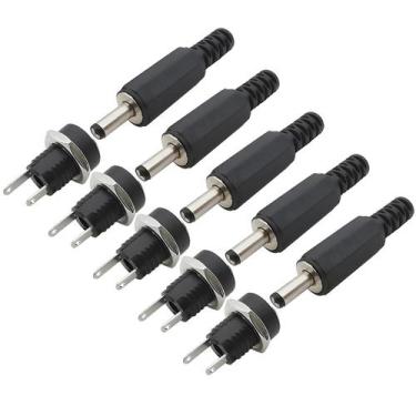 Imagem de 5 Pares De Tomada De Alimentação Dc 5.5x2.1mm, Conector De Fio De Sold
