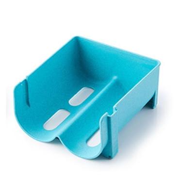 Imagem de Empilhável Vinho Água Garrafa Organizador Space Saving Anti Slip Hollow Bottom Rack Holder Armazenamento para Geladeira Geladeira Cozinha Counter PP Material 14x16x7 5cm (Azul)