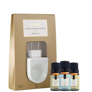 Imagem de Kit Aromatizador Elétrico Original + 3 Essências Via Aroma (Alecrim Si