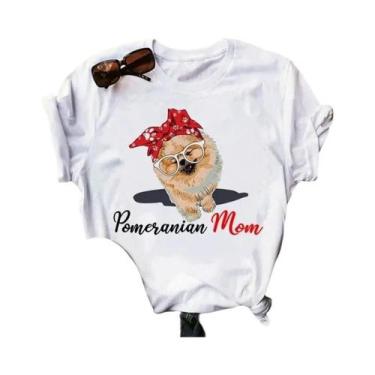 Imagem de Camiseta Feminina Verão - Pomeranian Mom - Manga Curta, BR-G4, Wtq0026