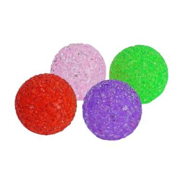 Imagem de 4x Bola Brinquedo Pet C/ Guizo Sino Cães Gatos - Tam. P - LUNA , Bola 