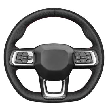 Imagem de MEWANT Capa de volante costurada à mão estilo 3D para Ford Mustang 2024 2025 Acessórios de volante para Ford Mustang 2024 2025