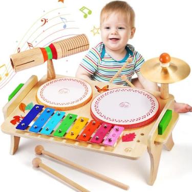 Imagem de Conjunto de instrumentos musicais Wingyz Kids Drum Set 7 em 1 com xilo