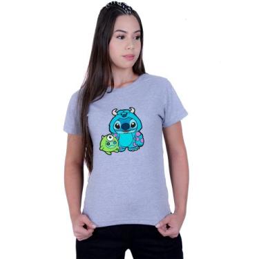 Imagem de Camiseta Baby Look Feminina Lilo And Monstros S.a - Lafre, Cinza, GG