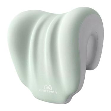 Imagem de Ysyqkn Almofada de pescoço para cadeira de escritório Almofada de apoio de cabeça de mesa para cochilos Suporte de pescoço e costas ergonômico, Verde