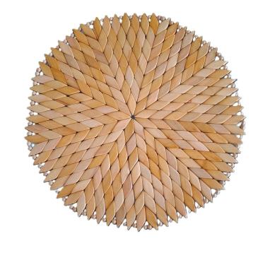 Imagem de Lugar Americano Madeira Marfim Redondo Porta Pratos Sousplat