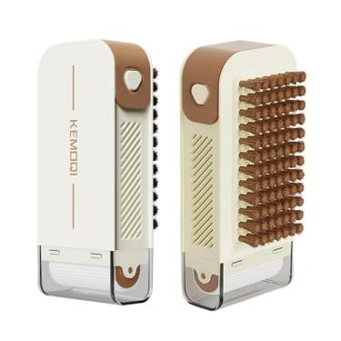 Imagem de Caixa Sabão com Escova, Caixa Sabão com Espuma Rolo, Orifício Drenagem com Listras Inclinadas Antideslizantes, Caixa Sabão Escova Limpa, para Cozinha, Banheiro, Roupas, Piso, Sapatos (Branco)