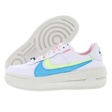 Imagem de Nike Tênis feminino plataforma Air Force 1, Branco/azul báltico, 35