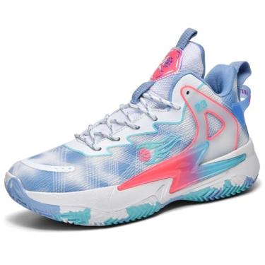 Imagem de Moodeng Tênis de basquete feminino respirável antiderrapante tênis de corrida moderno tênis de corrida atlético academia, Azul, 34