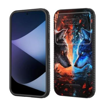 Imagem de wiaekosef Capa para Pixel 10 Pro XL, capa de lente de câmera deslizante embutida, proteção resistente à prova de choque, capa de camada dupla para Google Pixel 10 Pro XL 6,8 polegadas 2025, lobo legal