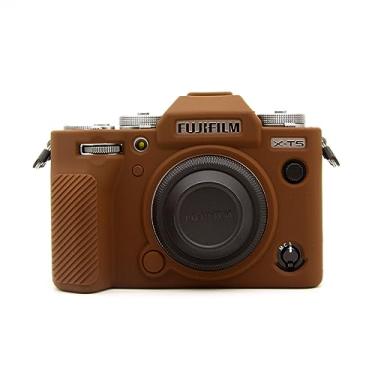 Imagem de Rieibi Capa Fuji XT5 X-T5, capa protetora de silicone macio para câmera Fuji XT5, capa leve para câmera X-T5 - marrom escuro