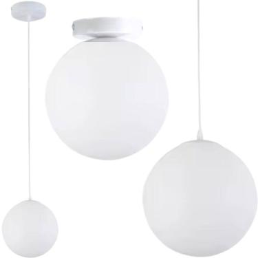 Imagem de Luminária Lustre Pendente 215Cm Jabuticaba Globo Vidro 15Cm